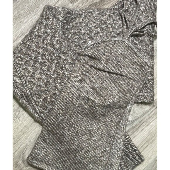 Anthropologie Brown Cable Knit Sweater Shrug - Picture 10 of 14